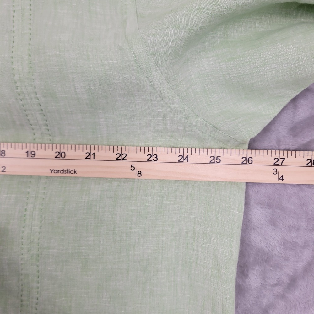 Tommy Bahama Men's XL 100% Linen Mint Green Button Up Shirt Short Sleeve - Picture 6 of 9